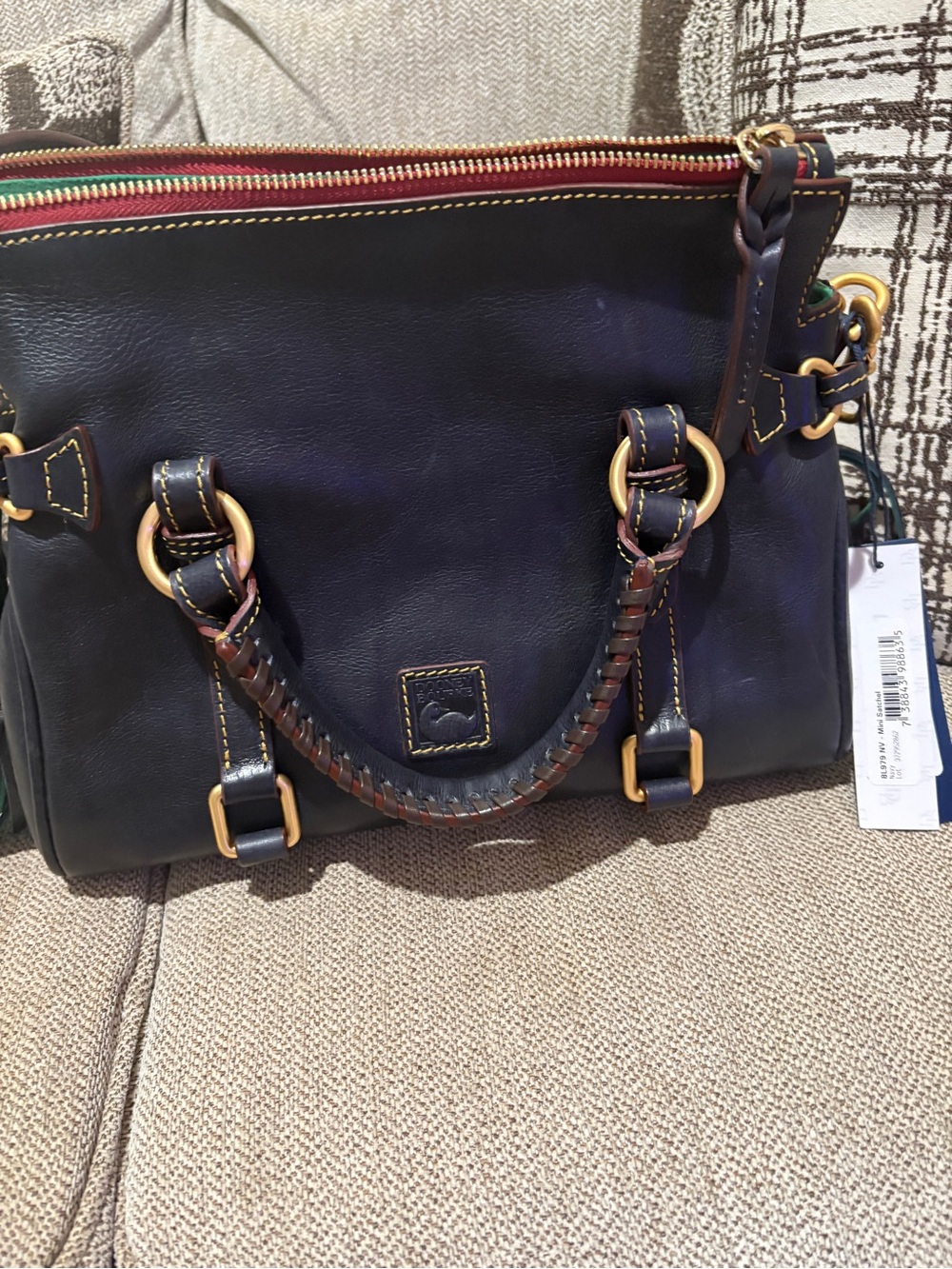 Dooney & Bourke Florentine Mini Satchel Navy Leather - Picture 5 of 13